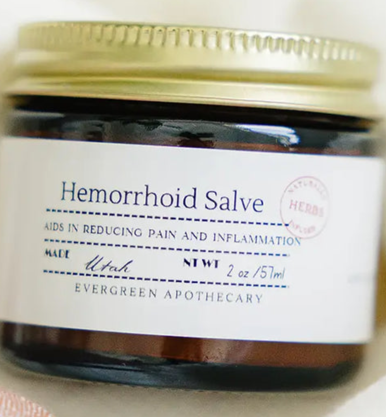 Evergreen Apothecary Hemorrhoid Salve, Herbal Remedy
