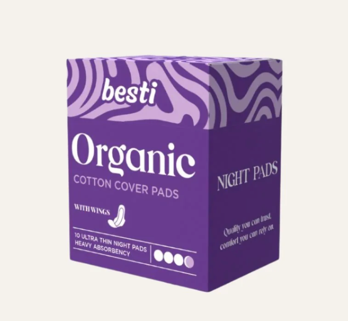 Besti Co. 100% Organic Cotton Night Pads (10 Count)