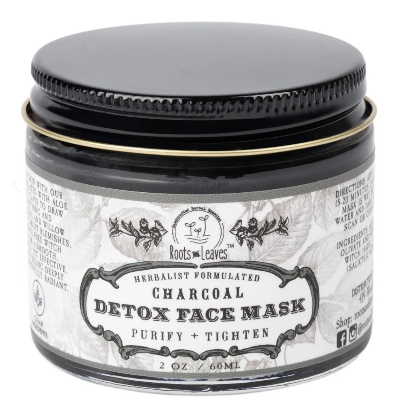 Roots & Leaves Vegan Charcoal Detox Face Mask