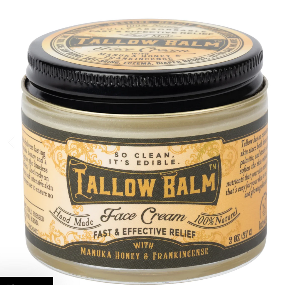 Roots & Leaves Tallow Face Cream with Manuka Honey & Castor Oil