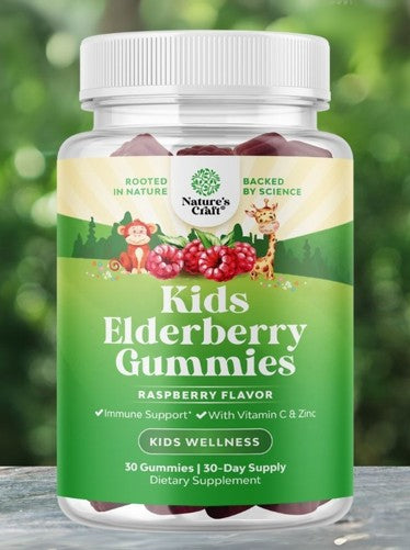 Nature's Craft Elderberry Zinc & Vitamin C Gummies – Kids’ Immunity Support 30ct
