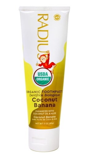 Radius Organic Children's Toothpaste Coconut Banana 3 oz Paste